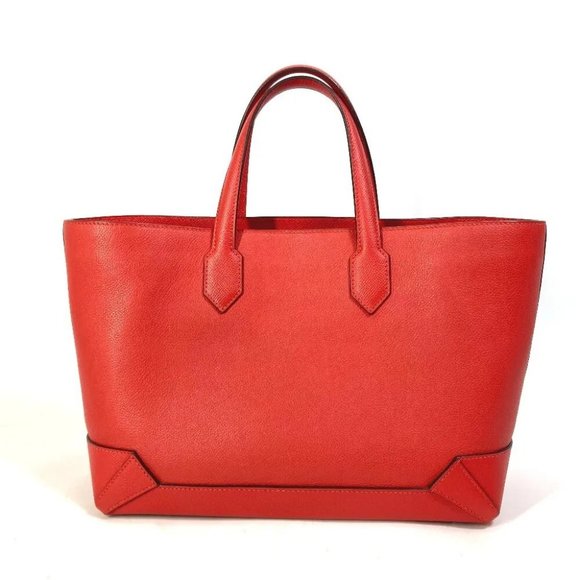 Auth HERMES maxi box cover 30 Hand Bag Tote Bag Evercolor / Epsom Red - Picture 5 of 14